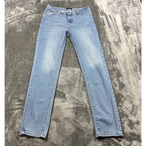 7 For All Mankind Jeans Girls 14 Blue Paxtyn Skinny Stone Wash Adjustable Waist - Picture 2 of 11